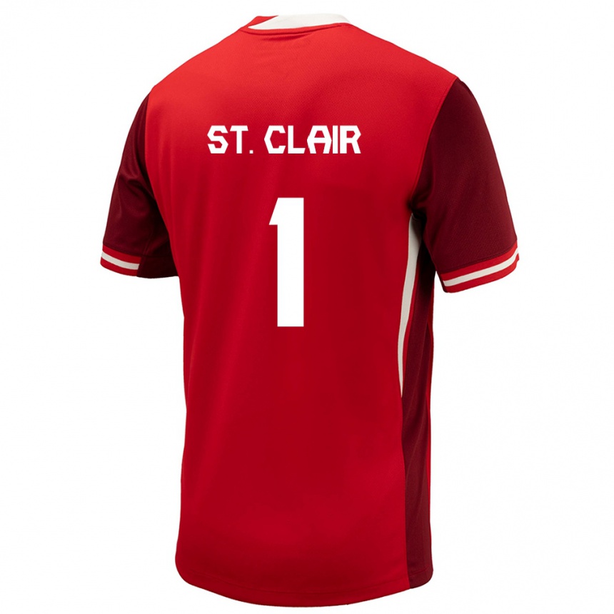 Damen Fußball Kanada Dayne St Clair #1 Rot Heimtrikot Trikot 24-26 T-Shirt Luxemburg