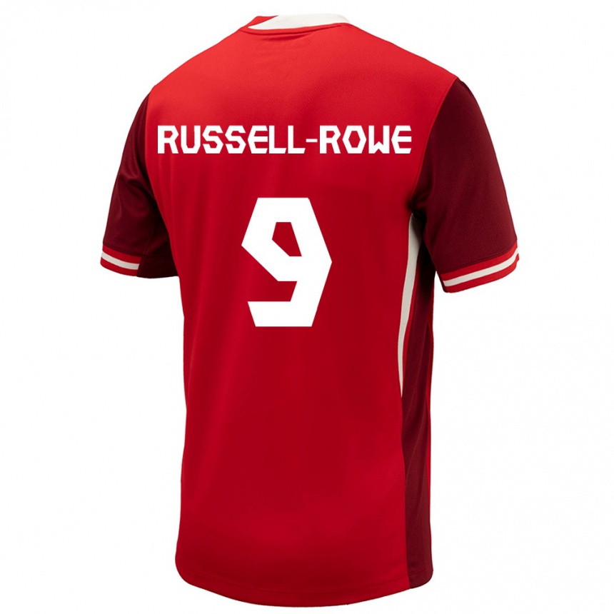 Damen Fußball Kanada Jacen Russell-Rowe #9 Rot Heimtrikot Trikot 24-26 T-Shirt Luxemburg