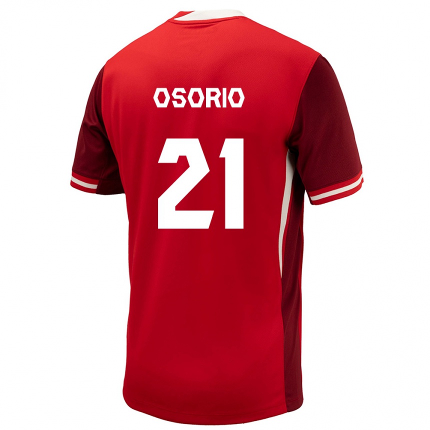 Damen Fußball Kanada Jonathan Osorio #21 Rot Heimtrikot Trikot 24-26 T-Shirt Luxemburg