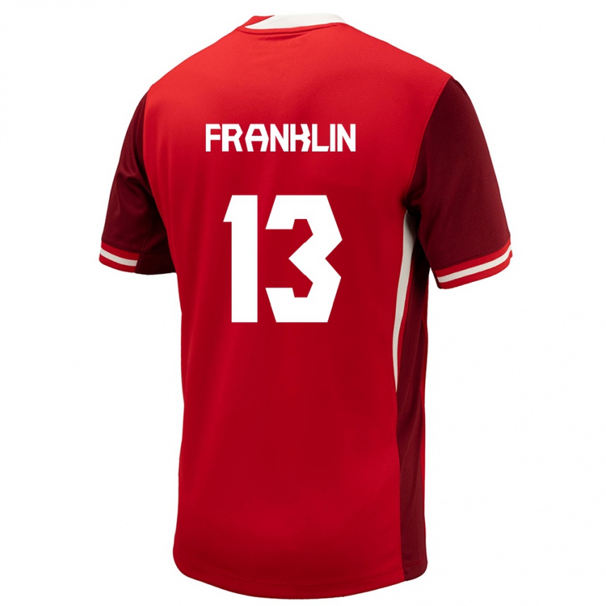 Damen Fußball Kanada Kobe Franklin #13 Rot Heimtrikot Trikot 24-26 T-Shirt Luxemburg