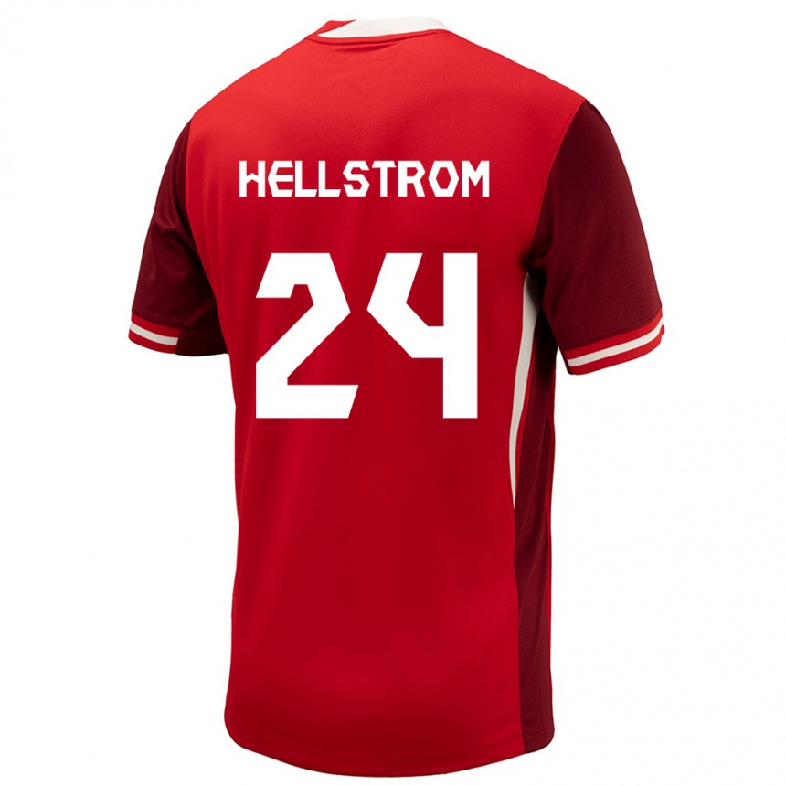 Damen Fußball Kanada Jenna Hellstrom #24 Rot Heimtrikot Trikot 24-26 T-Shirt Luxemburg