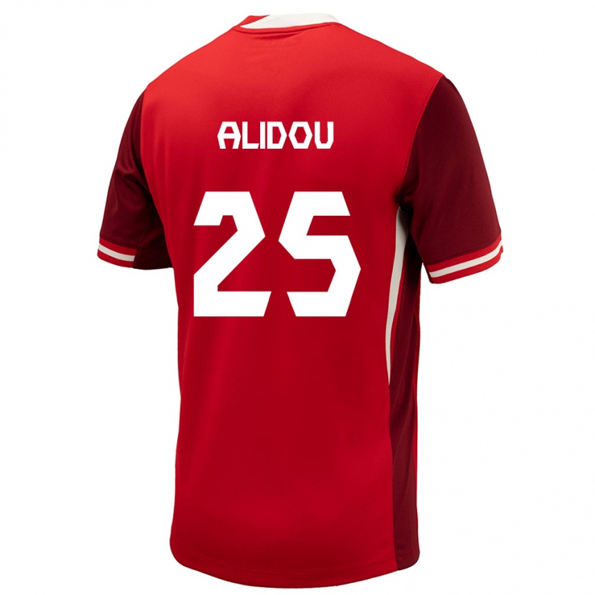 Damen Fußball Kanada Marie-Yasmine Alidou #25 Rot Heimtrikot Trikot 24-26 T-Shirt Luxemburg
