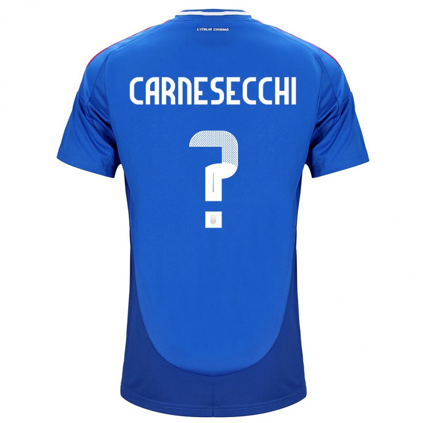 Damen Fußball Italien Marco Carnesecchi #0 Blau Heimtrikot Trikot 24-26 T-Shirt Luxemburg