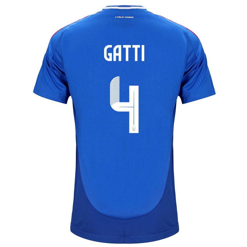 Damen Fußball Italien Federico Gatti #4 Blau Heimtrikot Trikot 24-26 T-Shirt Luxemburg
