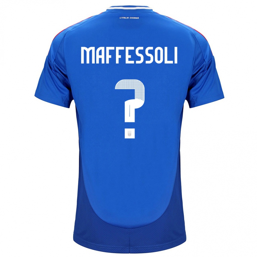 Damen Fußball Italien Manuel Maffessoli #0 Blau Heimtrikot Trikot 24-26 T-Shirt Luxemburg