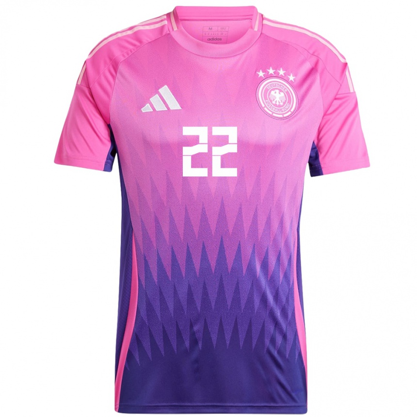 Damen Fußball Deutschland Luca Netz #22 Pink Lila Auswärtstrikot Trikot 24-26 T-Shirt Luxemburg