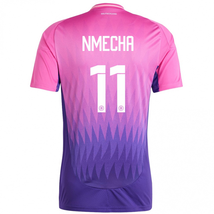 Damen Fußball Deutschland Lukas Nmecha #11 Pink Lila Auswärtstrikot Trikot 24-26 T-Shirt Luxemburg
