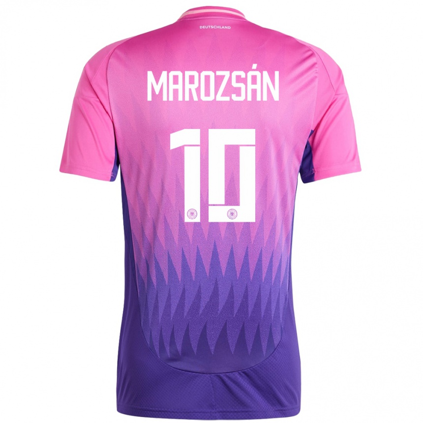 Damen Fußball Deutschland Dzsenifer Marozsan #10 Pink Lila Auswärtstrikot Trikot 24-26 T-Shirt Luxemburg