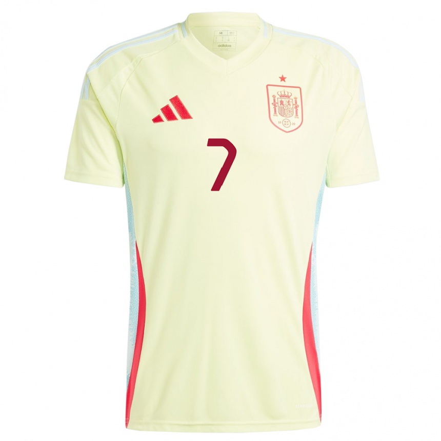 Damen Fußball Spanien Rosa Marquez #7 Gelb Auswärtstrikot Trikot 24-26 T-Shirt Luxemburg