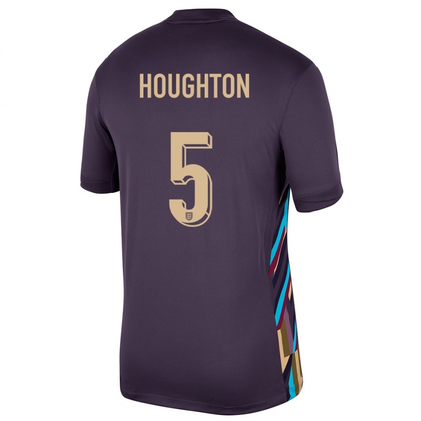 Damen Fußball England Steph Houghton #5 Dunkle Rosine Auswärtstrikot Trikot 24-26 T-Shirt Luxemburg