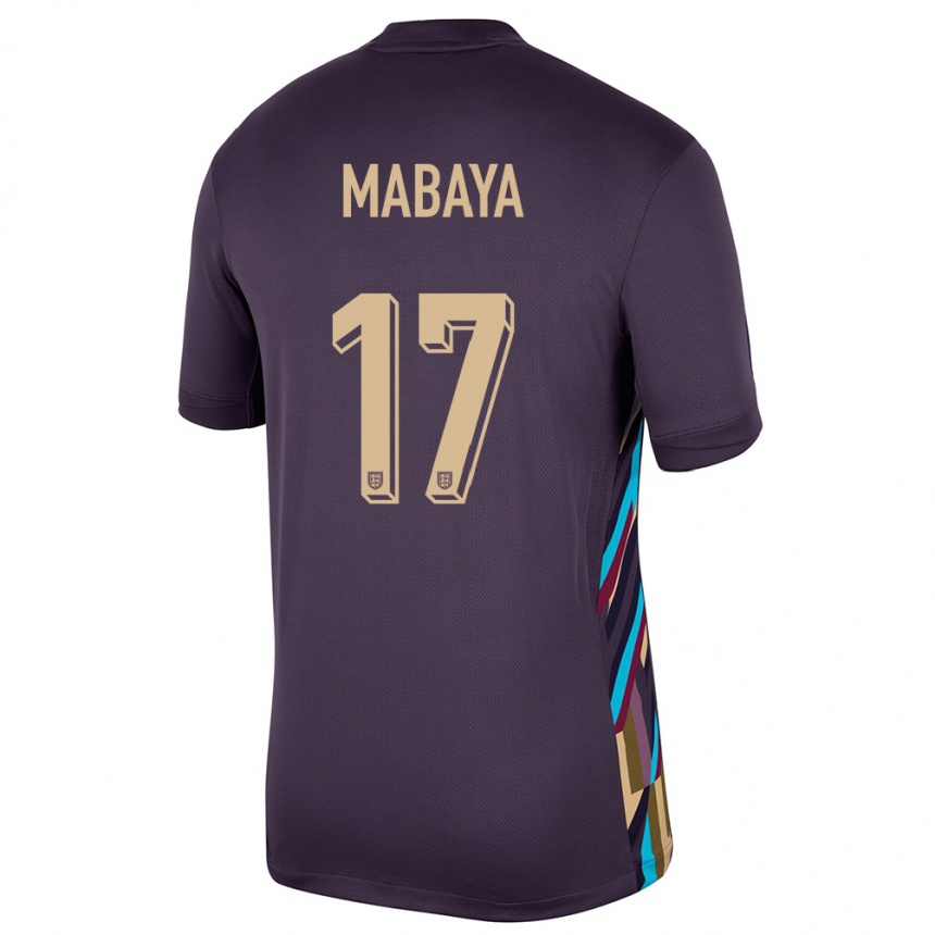 Damen Fußball England Isaac Mabaya #17 Dunkle Rosine Auswärtstrikot Trikot 24-26 T-Shirt Luxemburg