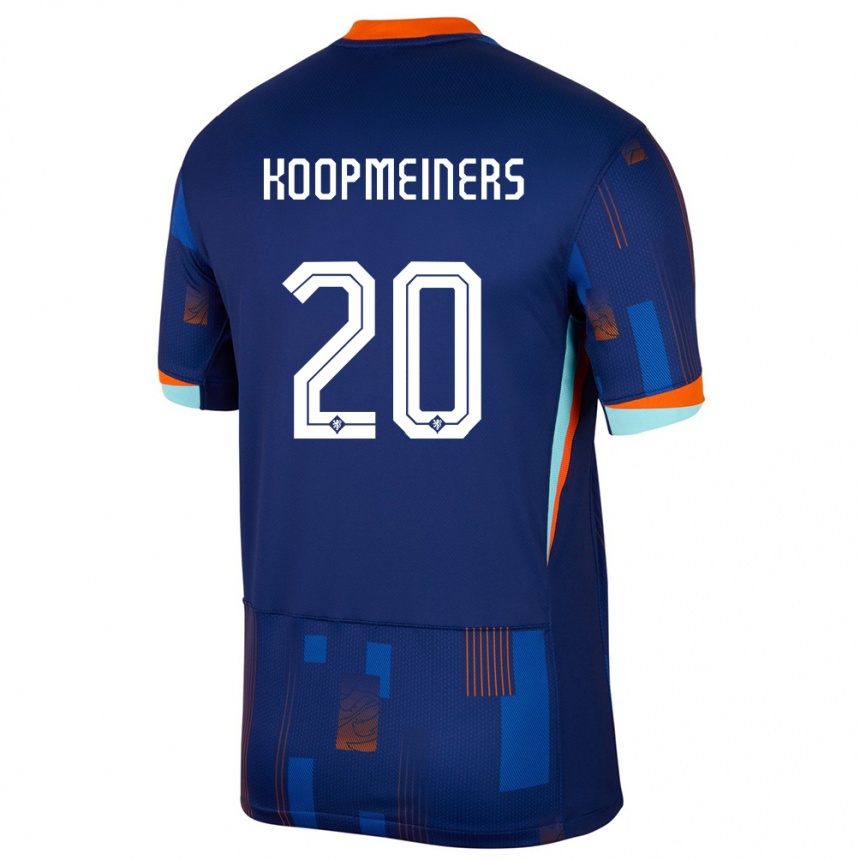 Damen Fußball Niederlande Teun Koopmeiners #20 Blau Auswärtstrikot Trikot 24-26 T-Shirt Luxemburg