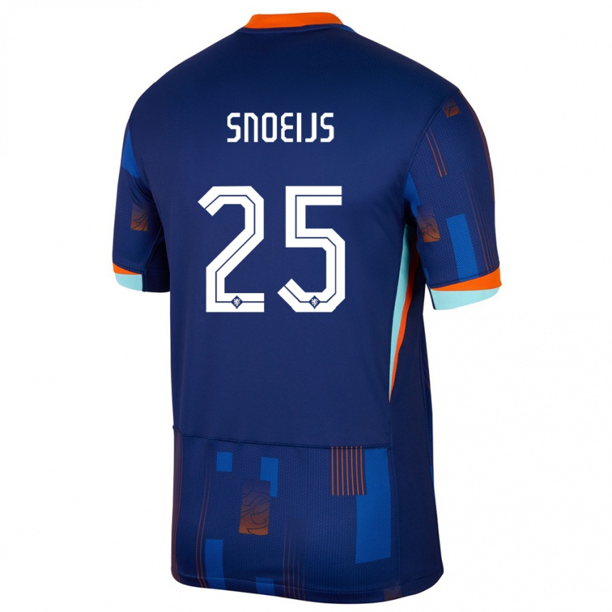 Damen Fußball Niederlande Katja Snoeijs #25 Blau Auswärtstrikot Trikot 24-26 T-Shirt Luxemburg