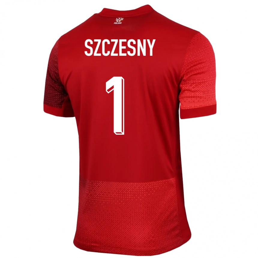 Damen Fußball Polen Wojciech Szczesny #1 Rot Auswärtstrikot Trikot 24-26 T-Shirt Luxemburg