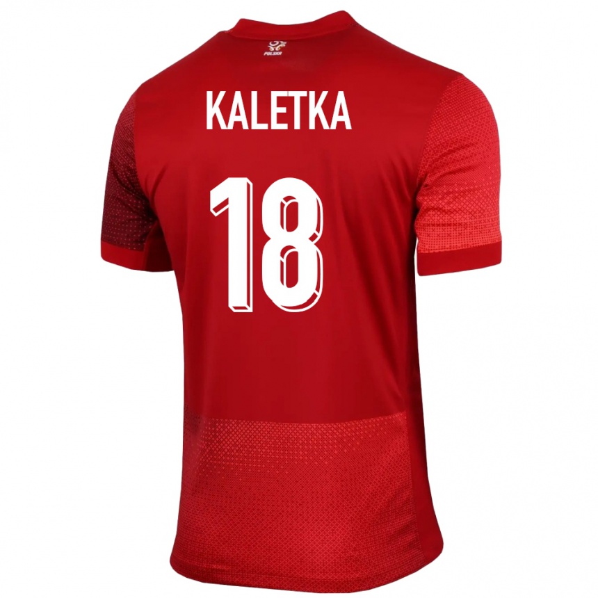 Damen Fußball Polen Nikol Kaletka #18 Rot Auswärtstrikot Trikot 24-26 T-Shirt Luxemburg