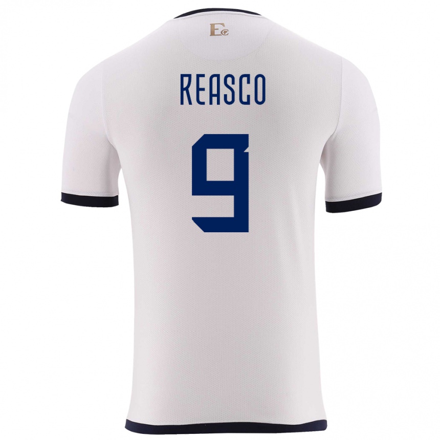 Damen Fußball Ecuador Djorkaeff Reasco #9 Weiß Auswärtstrikot Trikot 24-26 T-Shirt Luxemburg