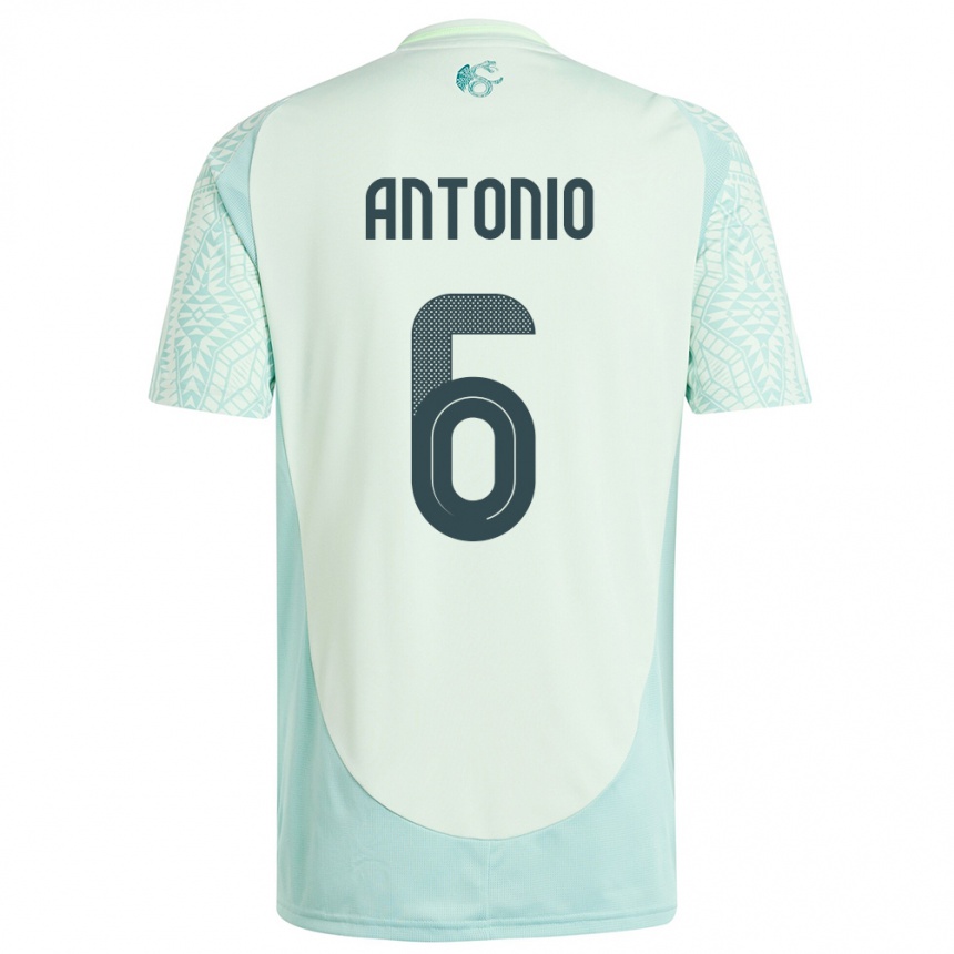 Damen Fußball Mexiko Nancy Antonio #6 Leinengrün Auswärtstrikot Trikot 24-26 T-Shirt Luxemburg