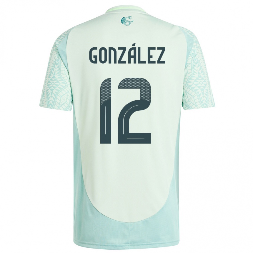 Damen Fußball Mexiko Itzel Gonzalez #12 Leinengrün Auswärtstrikot Trikot 24-26 T-Shirt Luxemburg