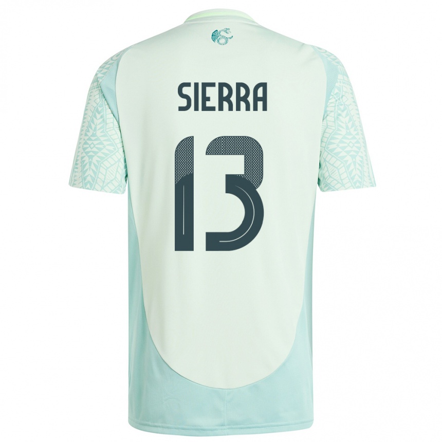 Damen Fußball Mexiko Bianca Sierra #13 Leinengrün Auswärtstrikot Trikot 24-26 T-Shirt Luxemburg