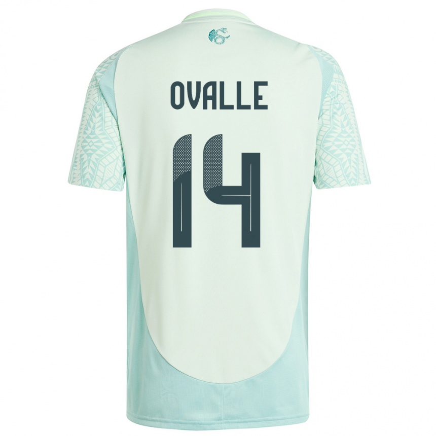 Damen Fußball Mexiko Jacqueline Ovalle #14 Leinengrün Auswärtstrikot Trikot 24-26 T-Shirt Luxemburg