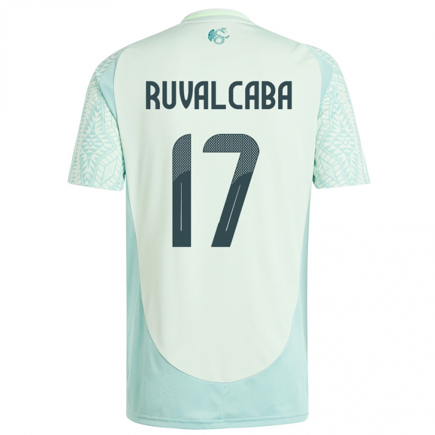 Damen Fußball Mexiko Jorge Ruvalcaba #17 Leinengrün Auswärtstrikot Trikot 24-26 T-Shirt Luxemburg