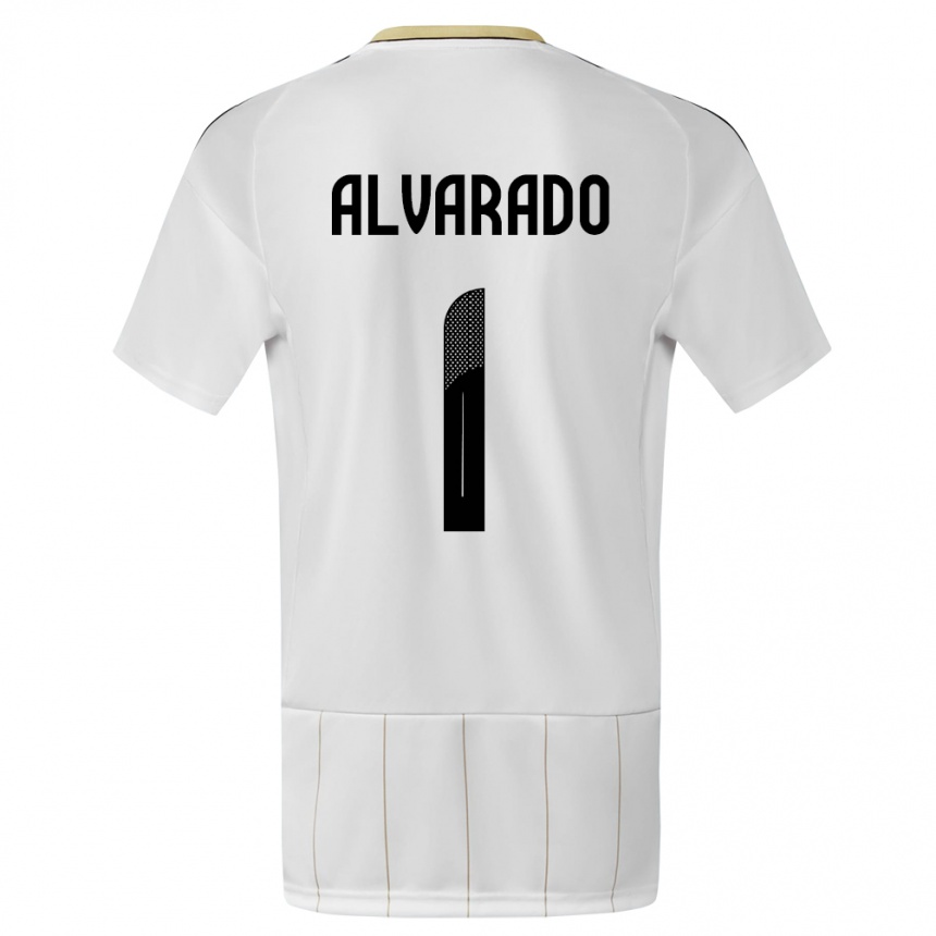 Damen Fußball Costa Rica Esteban Alvarado #1 Weiß Auswärtstrikot Trikot 24-26 T-Shirt Luxemburg