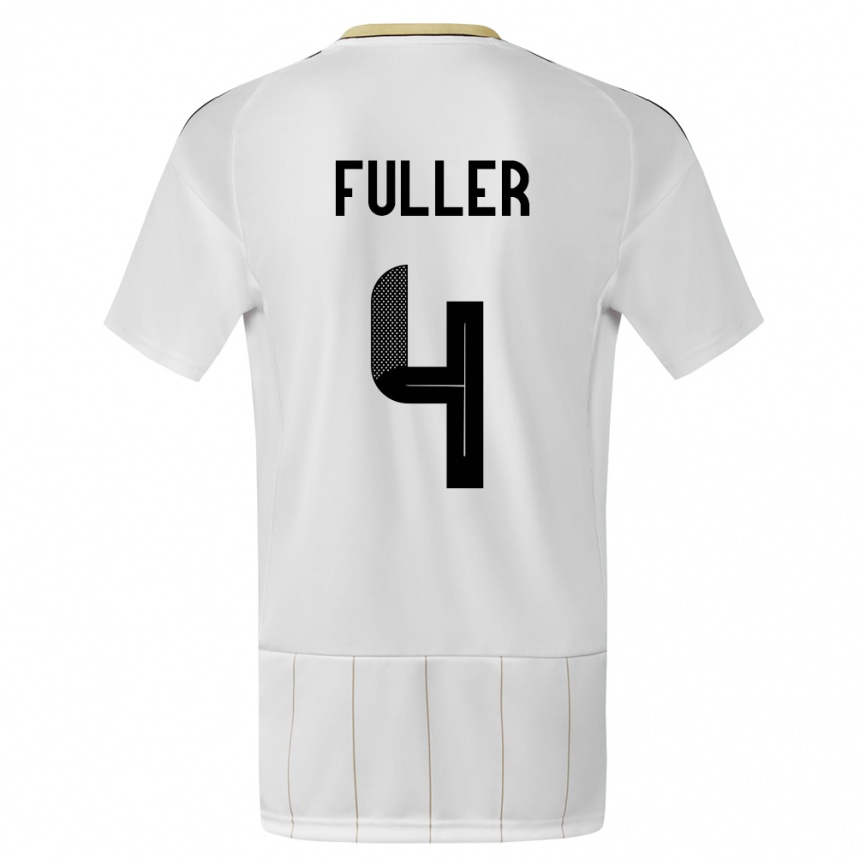Damen Fußball Costa Rica Keysher Fuller #4 Weiß Auswärtstrikot Trikot 24-26 T-Shirt Luxemburg