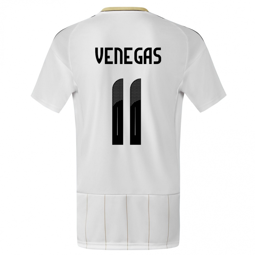 Damen Fußball Costa Rica Johan Venegas #11 Weiß Auswärtstrikot Trikot 24-26 T-Shirt Luxemburg