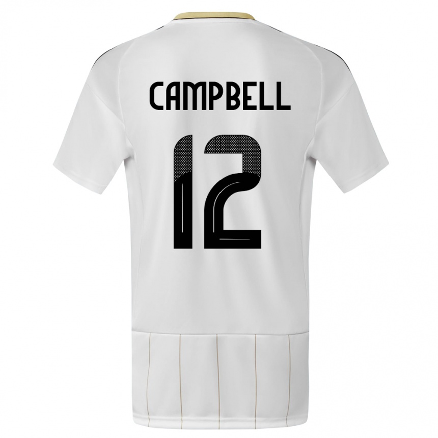 Damen Fußball Costa Rica Joel Campbell #12 Weiß Auswärtstrikot Trikot 24-26 T-Shirt Luxemburg