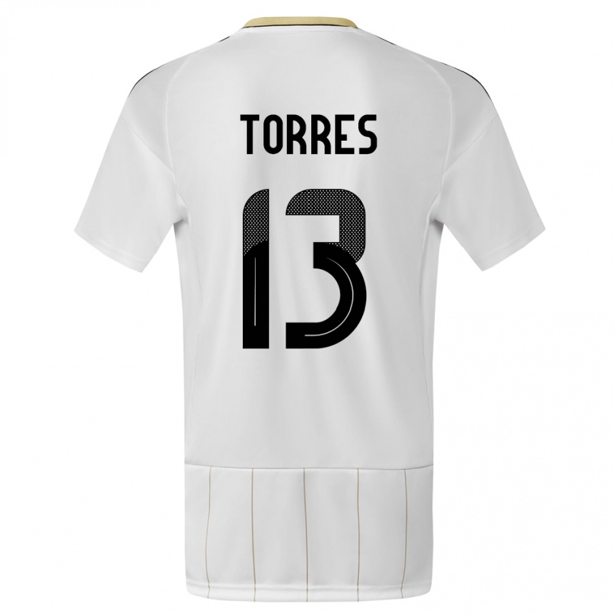 Damen Fußball Costa Rica Gerson Torres #13 Weiß Auswärtstrikot Trikot 24-26 T-Shirt Luxemburg