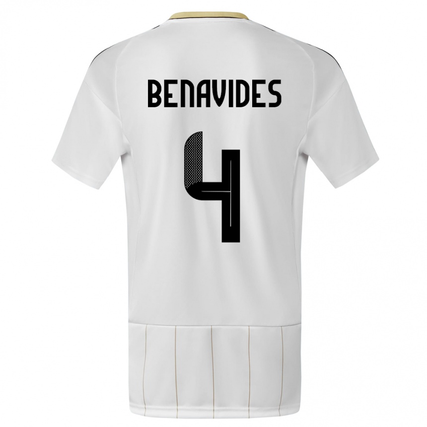 Damen Fußball Costa Rica Mariana Benavides #4 Weiß Auswärtstrikot Trikot 24-26 T-Shirt Luxemburg