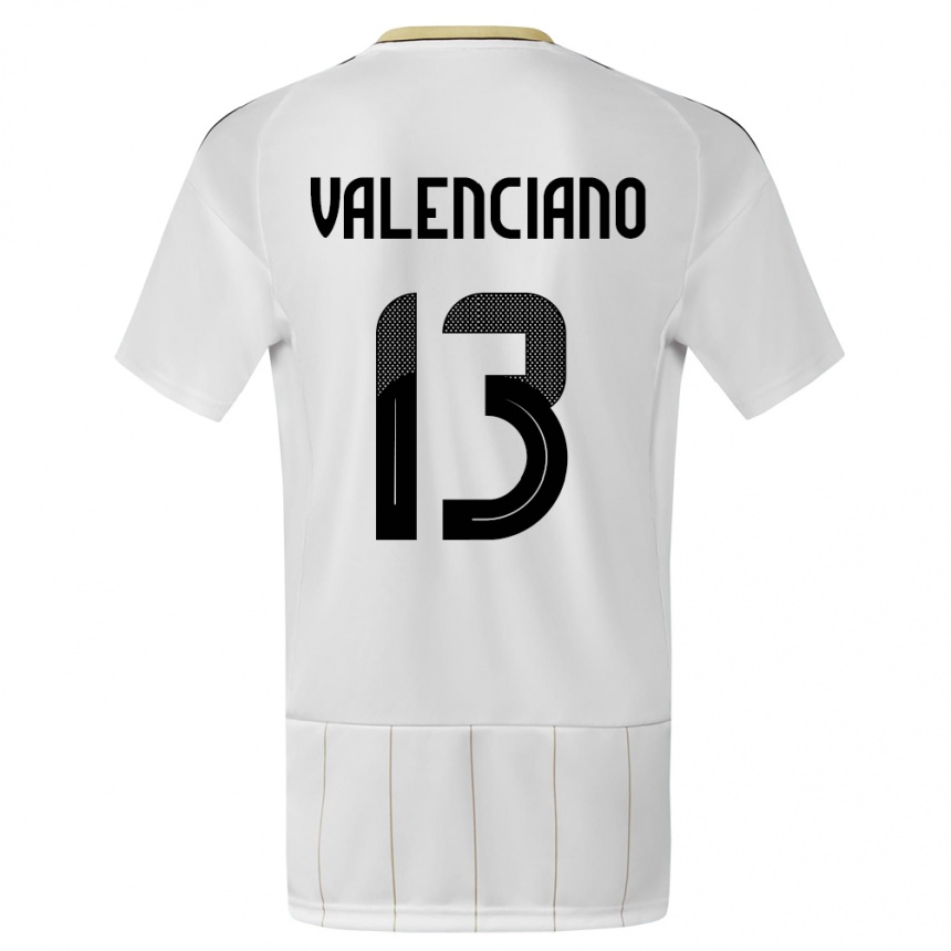Damen Fußball Costa Rica Emilie Valenciano #13 Weiß Auswärtstrikot Trikot 24-26 T-Shirt Luxemburg