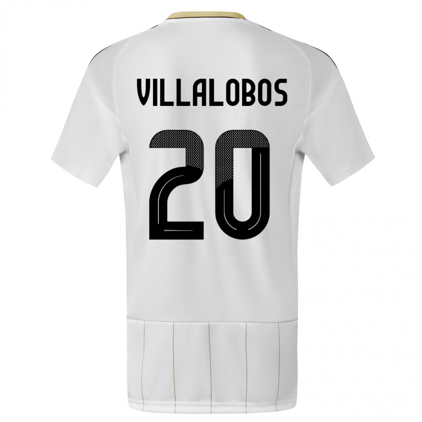 Damen Fußball Costa Rica Fabiola Villalobos #20 Weiß Auswärtstrikot Trikot 24-26 T-Shirt Luxemburg