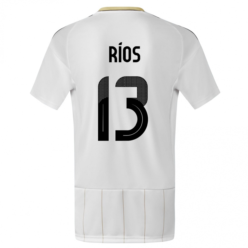 Damen Fußball Costa Rica Keral Rios #13 Weiß Auswärtstrikot Trikot 24-26 T-Shirt Luxemburg