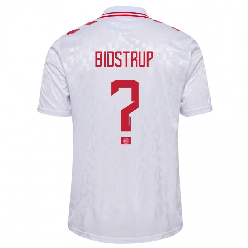 Damen Fußball Dänemark Hjalte Bidstrup #0 Weiß Auswärtstrikot Trikot 24-26 T-Shirt Luxemburg