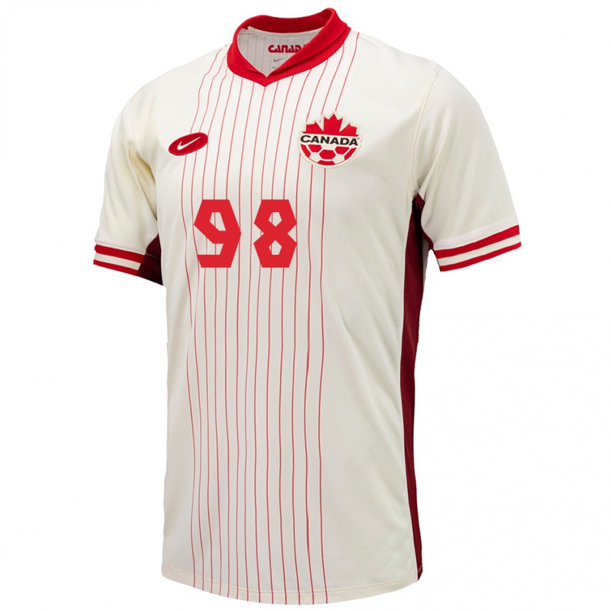 Damen Fußball Kanada Olivia Smith #98 Weiß Auswärtstrikot Trikot 24-26 T-Shirt Luxemburg