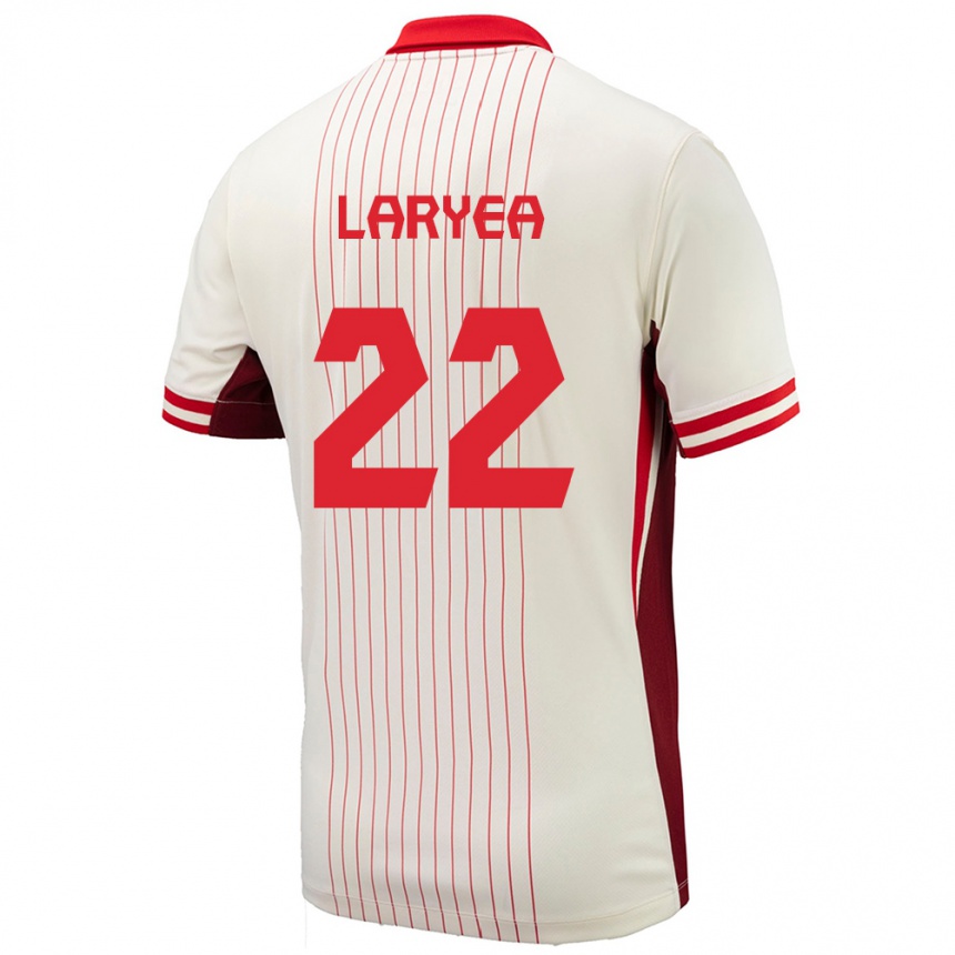 Damen Fußball Kanada Richie Laryea #22 Weiß Auswärtstrikot Trikot 24-26 T-Shirt Luxemburg