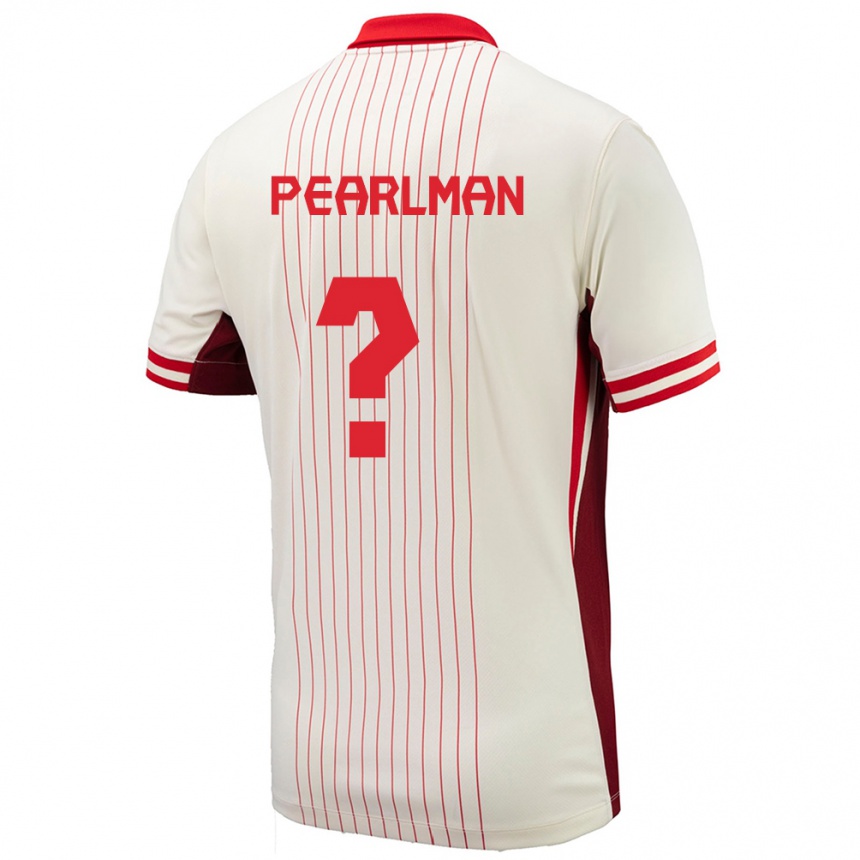 Damen Fußball Kanada Adam Pearlman #0 Weiß Auswärtstrikot Trikot 24-26 T-Shirt Luxemburg