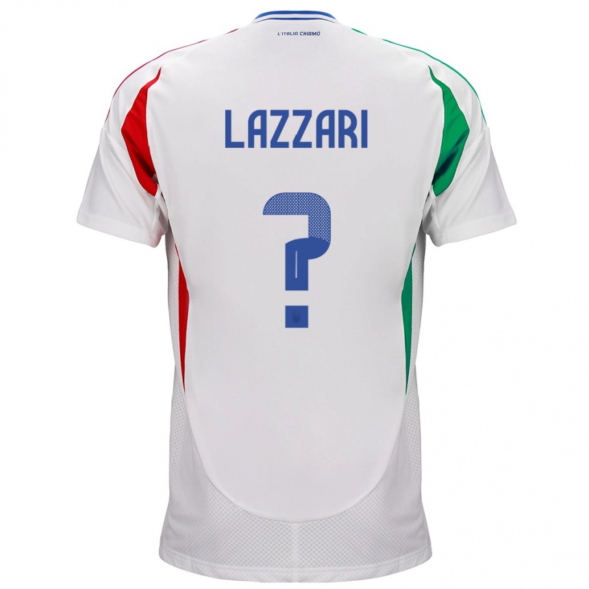 Damen Fußball Italien Manuel Lazzari #0 Weiß Auswärtstrikot Trikot 24-26 T-Shirt Luxemburg