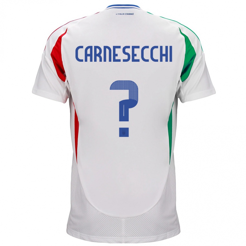 Damen Fußball Italien Marco Carnesecchi #0 Weiß Auswärtstrikot Trikot 24-26 T-Shirt Luxemburg