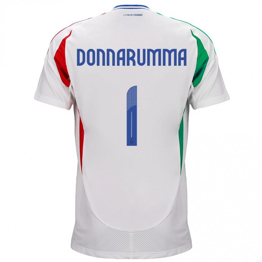 Damen Fußball Italien Gianluigi Donnarumma #1 Weiß Auswärtstrikot Trikot 24-26 T-Shirt Luxemburg
