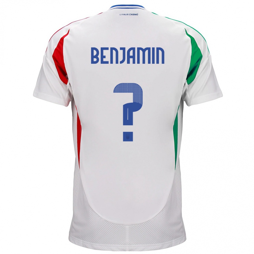 Damen Fußball Italien Emanuel Benjamin #0 Weiß Auswärtstrikot Trikot 24-26 T-Shirt Luxemburg