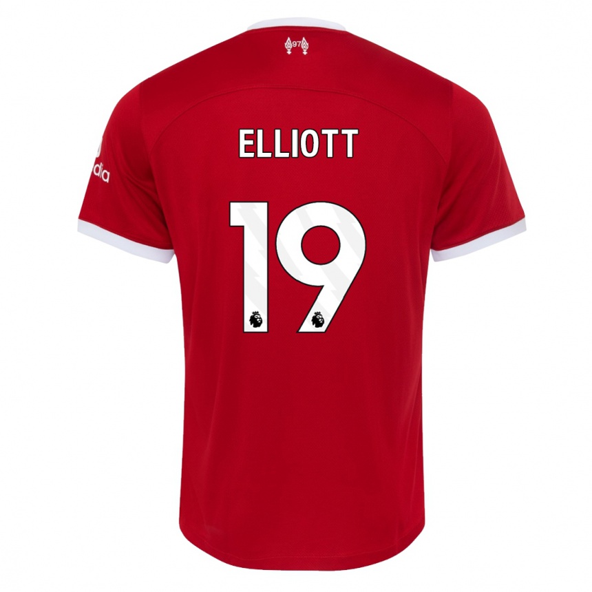 Kinder Fußball Harvey Elliott #19 Rot Heimtrikot Trikot 2023/24 T-Shirt Luxemburg