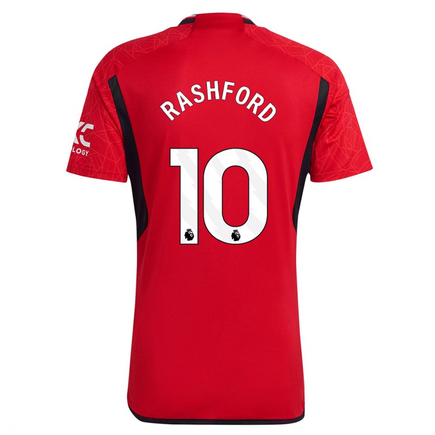 Kinder Fußball Marcus Rashford #10 Rot Heimtrikot Trikot 2023/24 T-Shirt Luxemburg