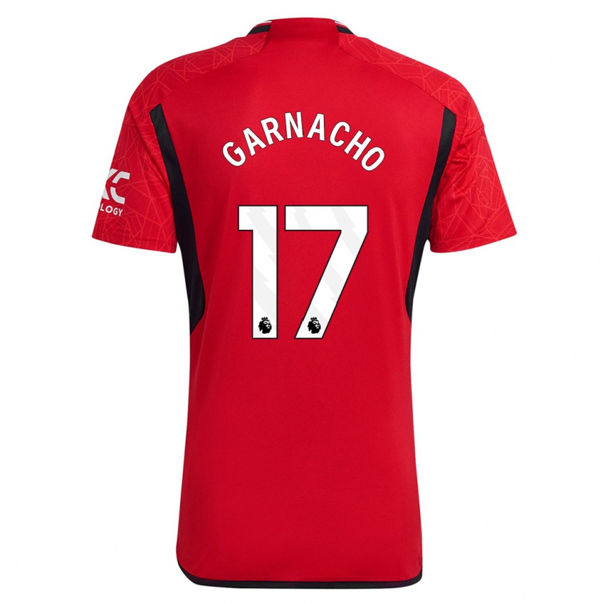 Kinder Fußball Alejandro Garnacho #17 Rot Heimtrikot Trikot 2023/24 T-Shirt Luxemburg