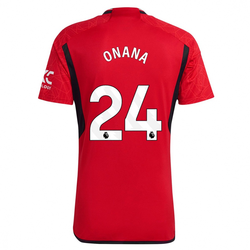 Kinder Fußball Andre Onana #24 Rot Heimtrikot Trikot 2023/24 T-Shirt Luxemburg