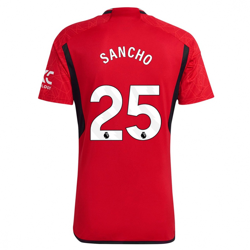Kinder Fußball Jadon Sancho #25 Rot Heimtrikot Trikot 2023/24 T-Shirt Luxemburg