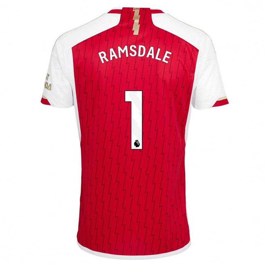 Kinder Fußball Aaron Ramsdale #1 Rot Heimtrikot Trikot 2023/24 T-Shirt Luxemburg