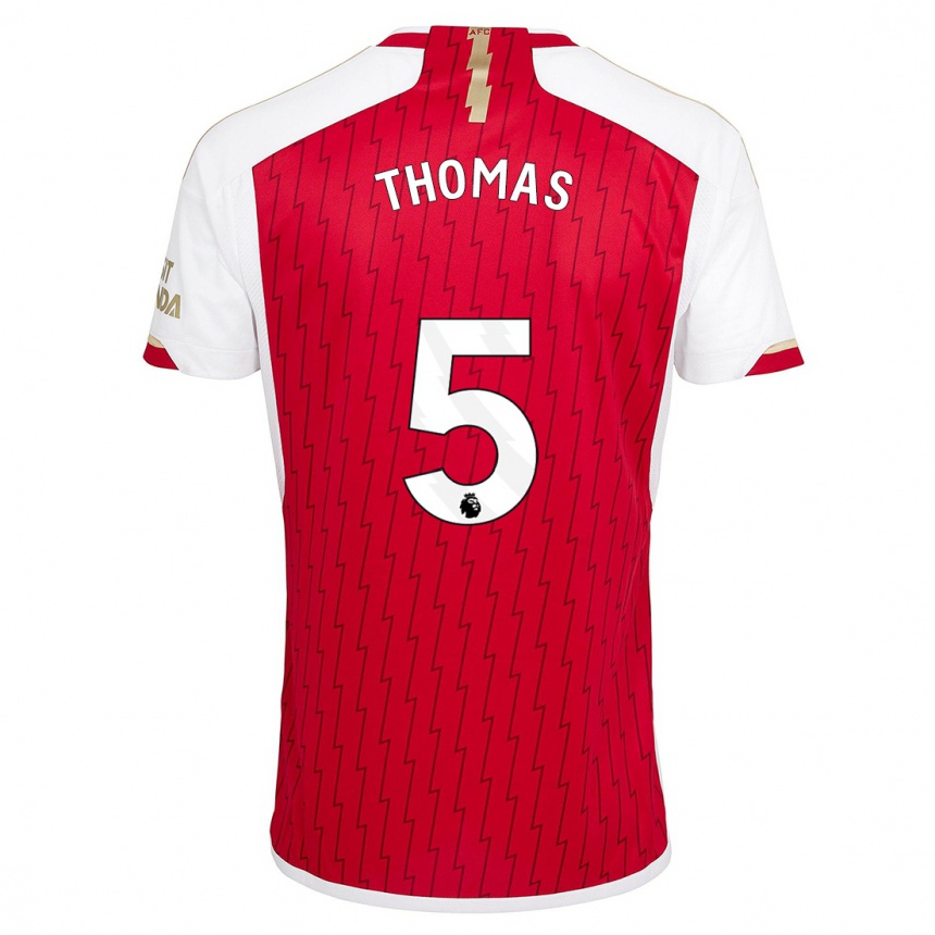 Kinder Fußball Thomas Partey #5 Rot Heimtrikot Trikot 2023/24 T-Shirt Luxemburg