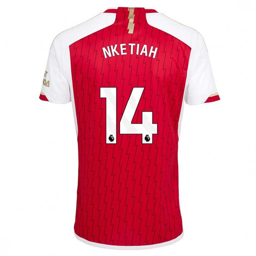 Kinder Fußball Eddie Nketiah #14 Rot Heimtrikot Trikot 2023/24 T-Shirt Luxemburg
